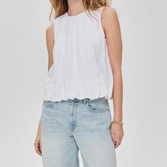 NWT Madewell White Sleeveless Bubble Fashion Top - Small - Picture 13 of 16